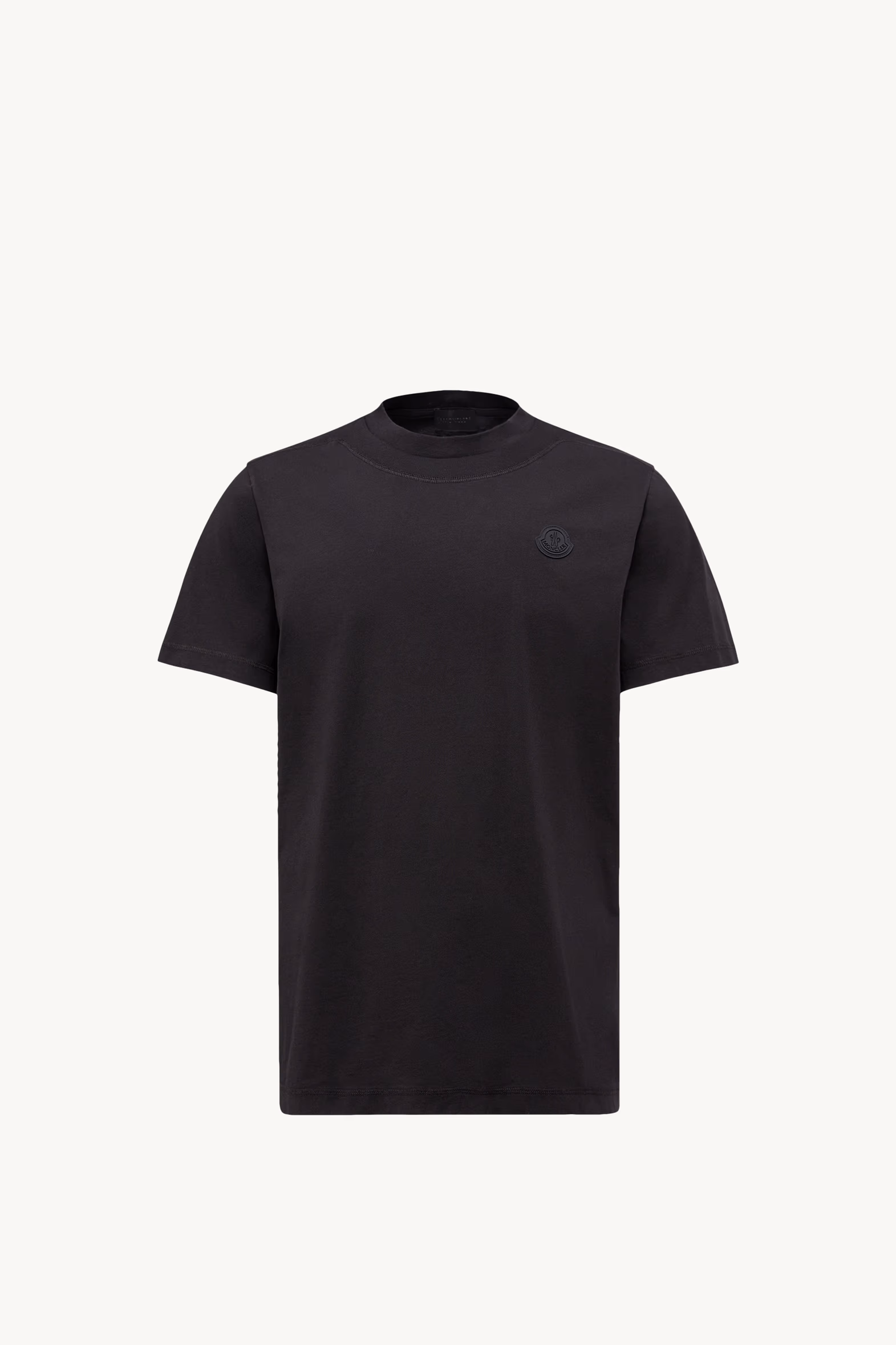 Logo Patch Cotton T-Shirt Men Black Moncler 2